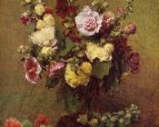 Holly-Hocks - 亨利·方丹·拉图尔